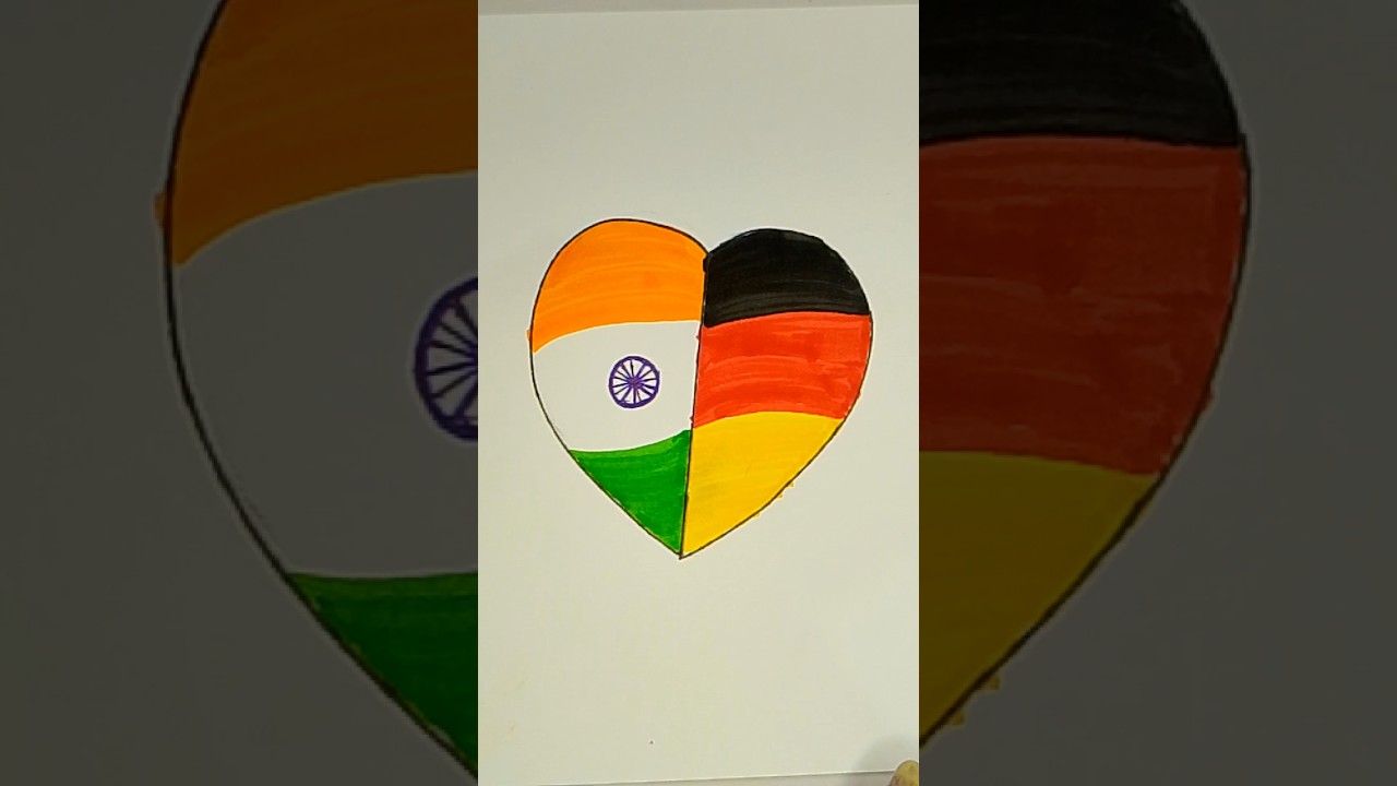 Indian🇮🇳 Germany🇩🇪 flag paper per banana sikhe #short#trending#viral#indianflagdrawing #viral #yt