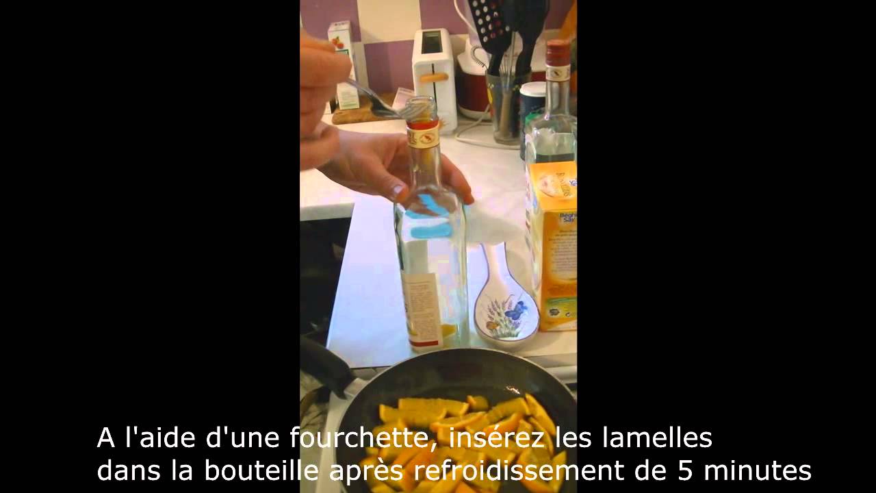Préparation d'un rhum à l'orange