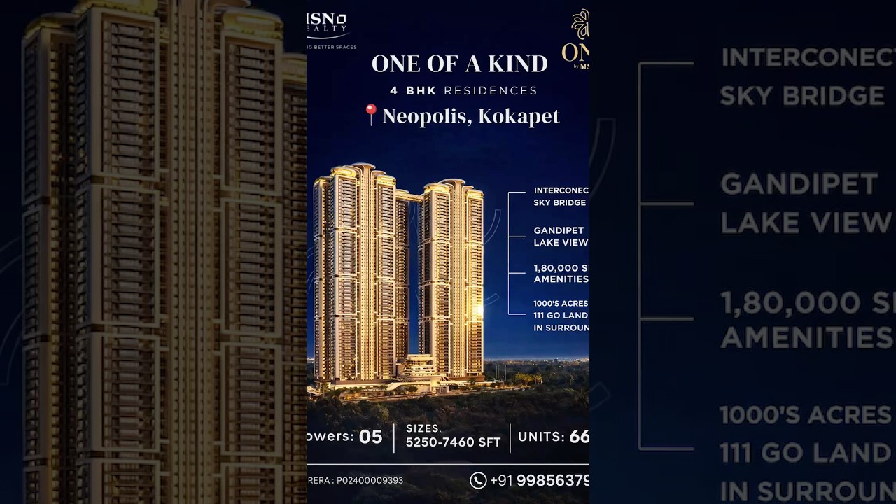 🏡 MSN ONE Neopolis Kokapet | Ultra Luxury 4 BHK Apartments 