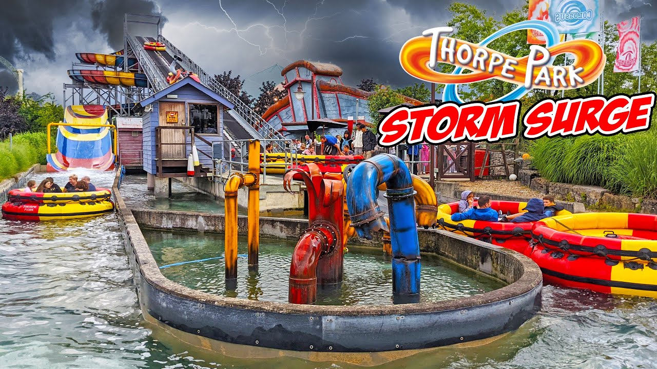 Storm Surge Spinning Water Ride at Thorpe Park (2021) [4K]