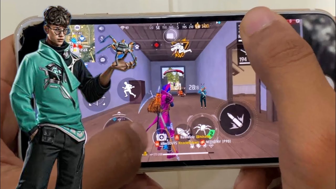 iPhone 7 Free fire gaming test in 2025 ! Full Handcam ! No lag 