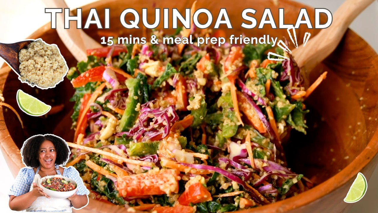 Cashew Thai Quinoa Salad is THE meal prep salad I INSIST you make | high protein, fibre, & easy