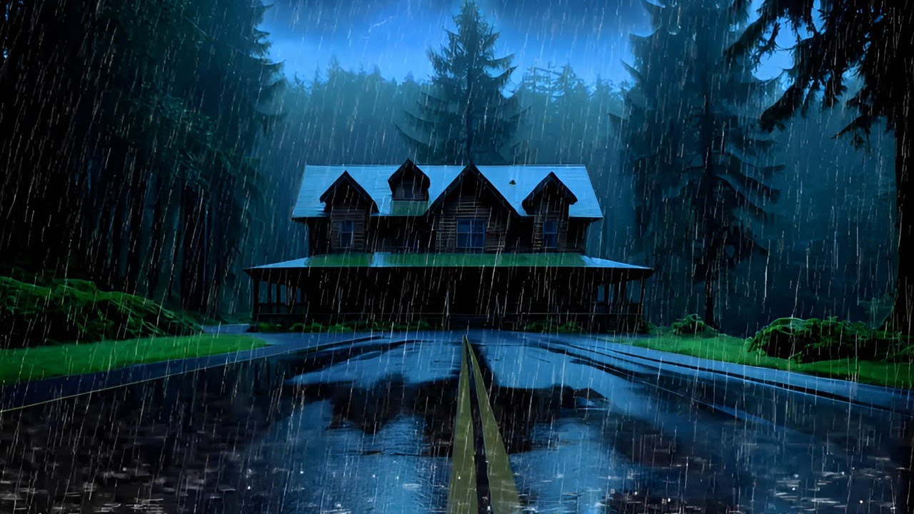 Sleep Through the Storm 😴 Rain & Thunder at a Forest House