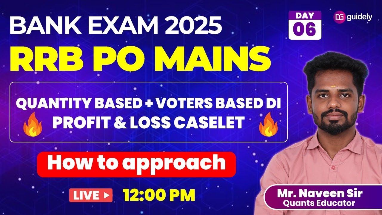 🔥 Quants for RRB PO MAINS 2025 - DAY-6 | EXACT LEVEL QUESTIONS | Mr. Naveen  #rrbpo #rrbpomains