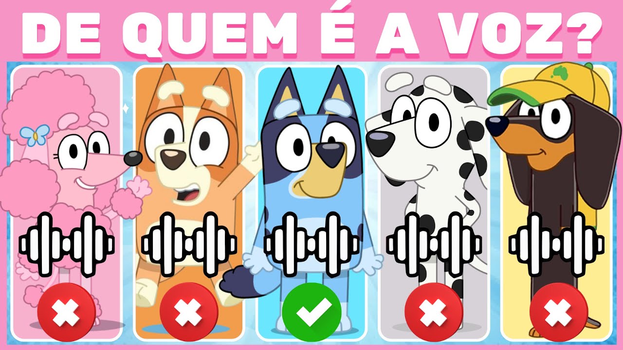 🔊 Adivinhe os personagens de Bluey pela voz 🐕✅ | Desafio das Vozes