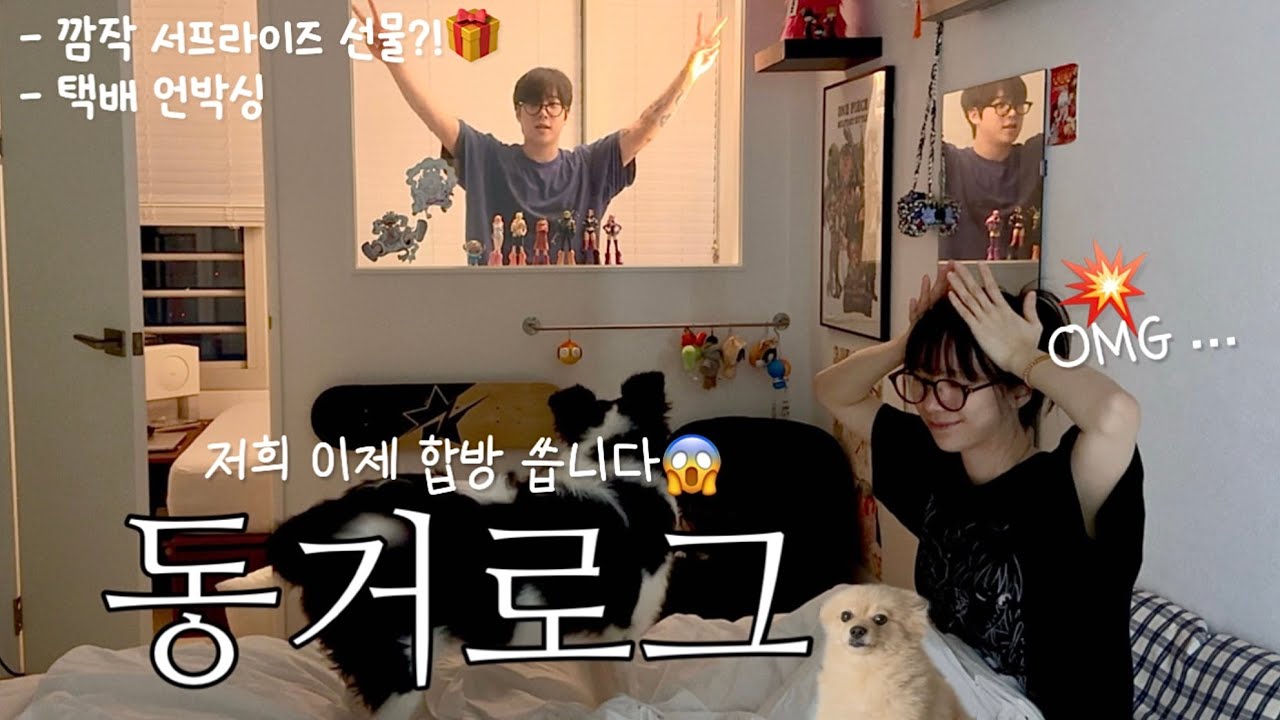 각방 동거생활 청산, 드디어 방 합치다 | 남자친구의 깜짝 서프라이즈 선물?!🎅🏻 | 12월 택배 언박싱📦 인쇼 성공