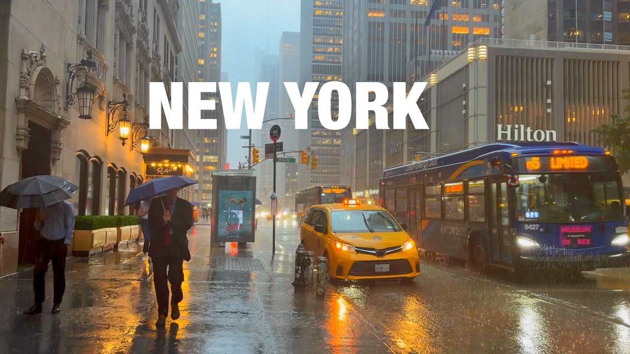 New York City 4K LIVE Rainy Manhattan on Sunday Evening (September 20, 2026)