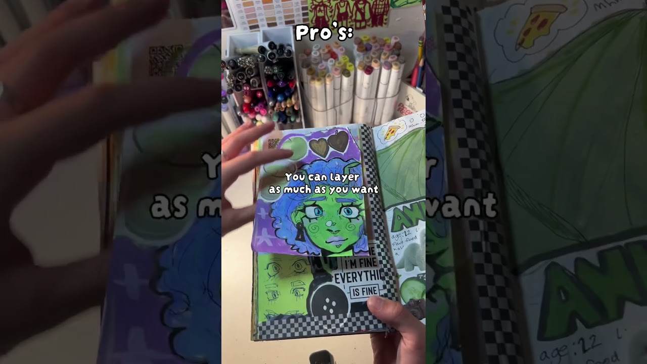 Pros and cons of a chunky sketchbook 😝 #chunkysketchbook #art #viral #trendingsong #creative