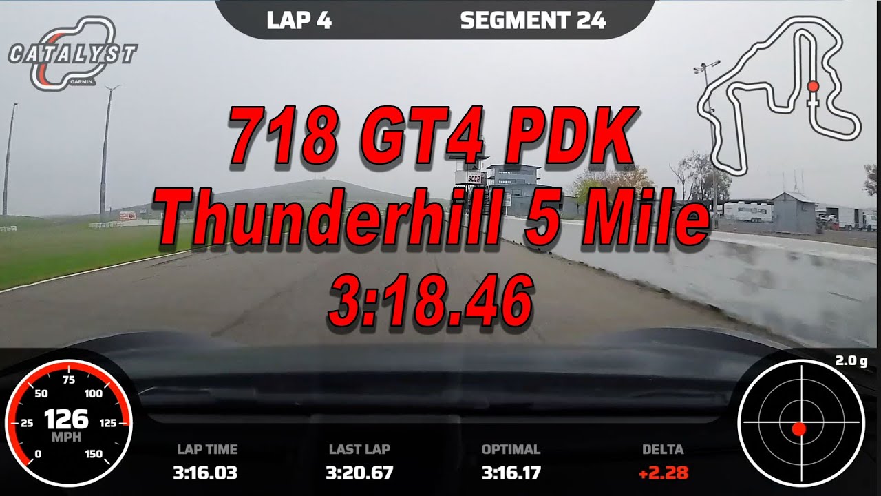 Thunderhill 5 mile 3:18.46 | 718 GT4 PDK