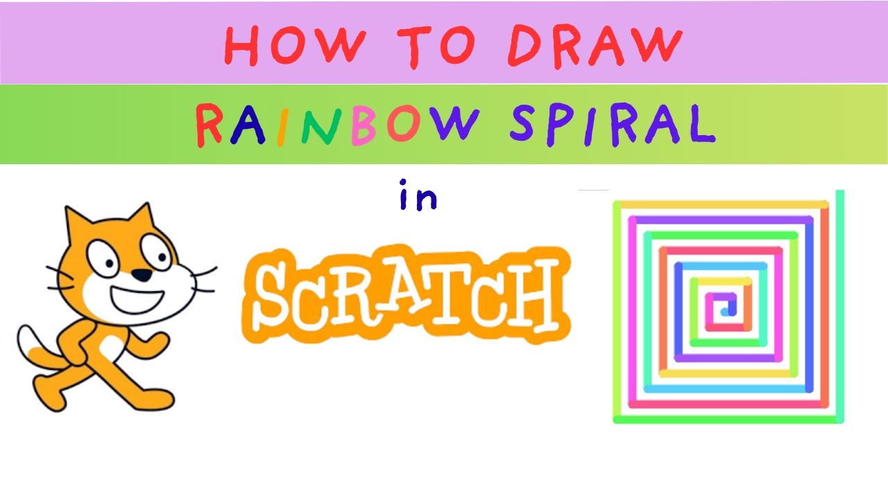 Making a Rainbow Spiral in Scratch #scratch
