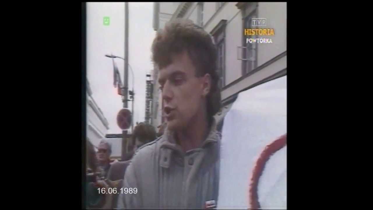 PRL 1989 Sowieci do domu. Demonstracja w Warszawie