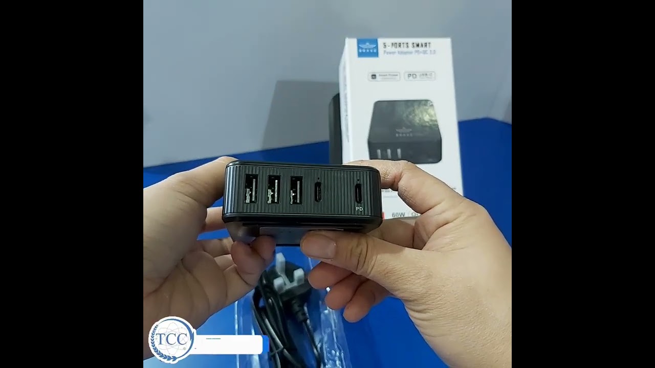 BRAVE 60W 5-Ports Power Adapter PD+QC 3.0