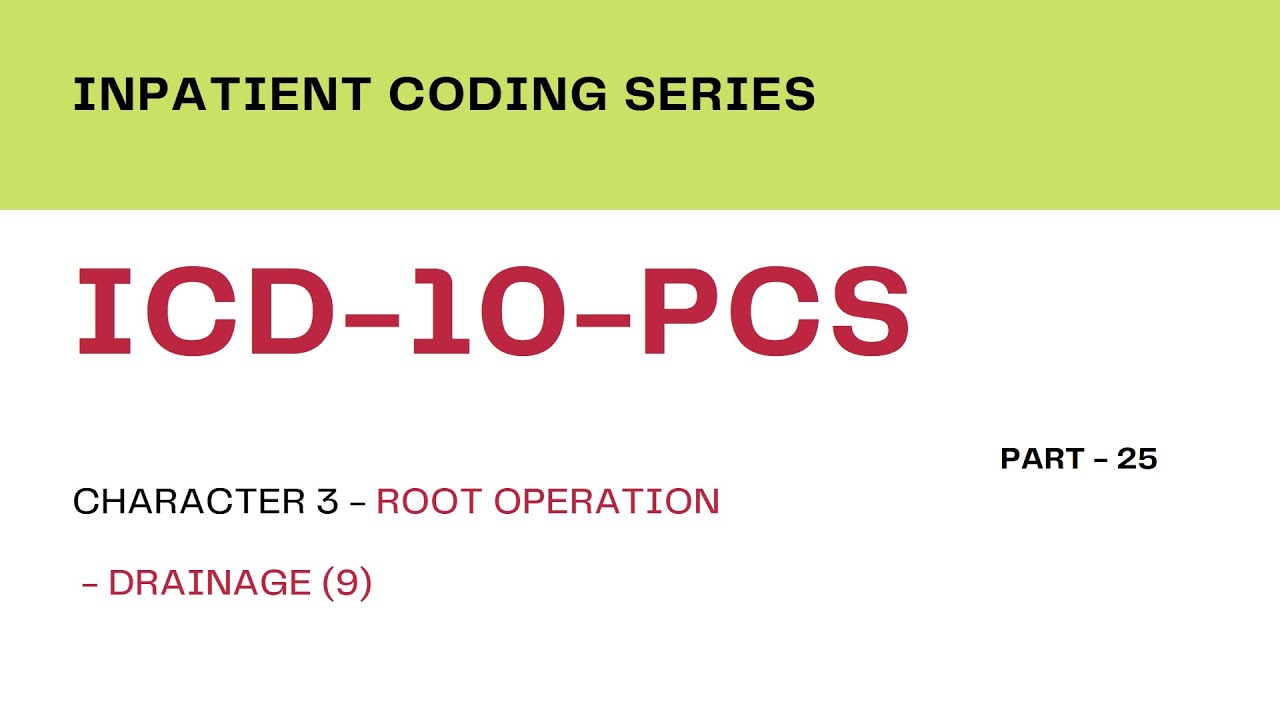 Inpatient Coding Training Series: ICD-10-PCS -Part 25_Character3 -Root Operations - Group2 -Drainage