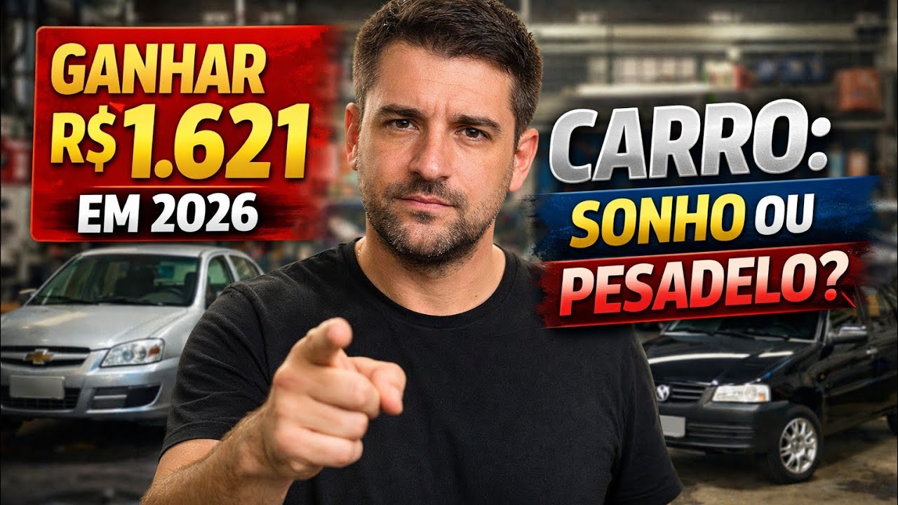 5 CARROS BARATOS PRA QUEM GANHA 1 SALÁRIO MÍNIMO EM 2026