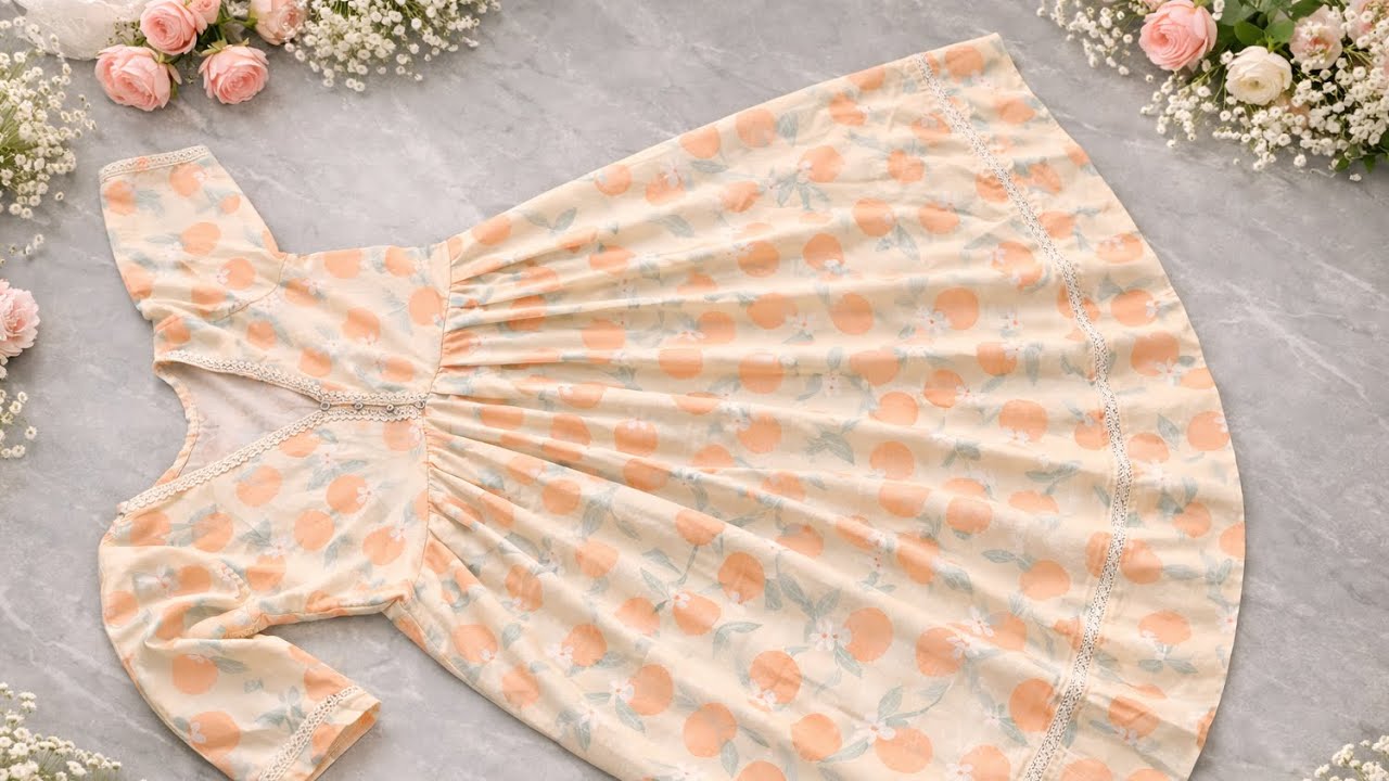   V Shape neck kurti Cutting And Stitching || Front pleated Kurti cutting and stitching 