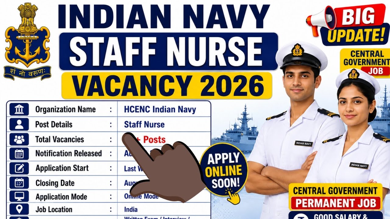 Indian Navy Nursing Assistant Vacancy 2026 |  navy nursing indian navy nursing assistant vacancy