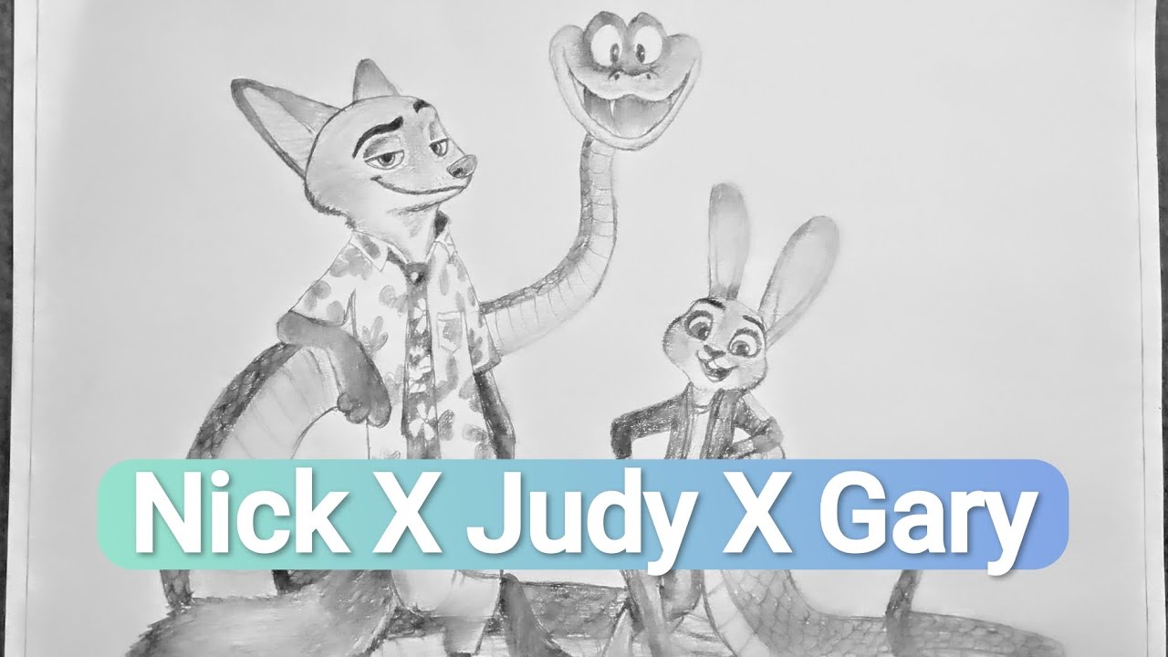 Zootopia Trio Sketch ✏️ | Nick Wilde, Judy Hopps & Gary