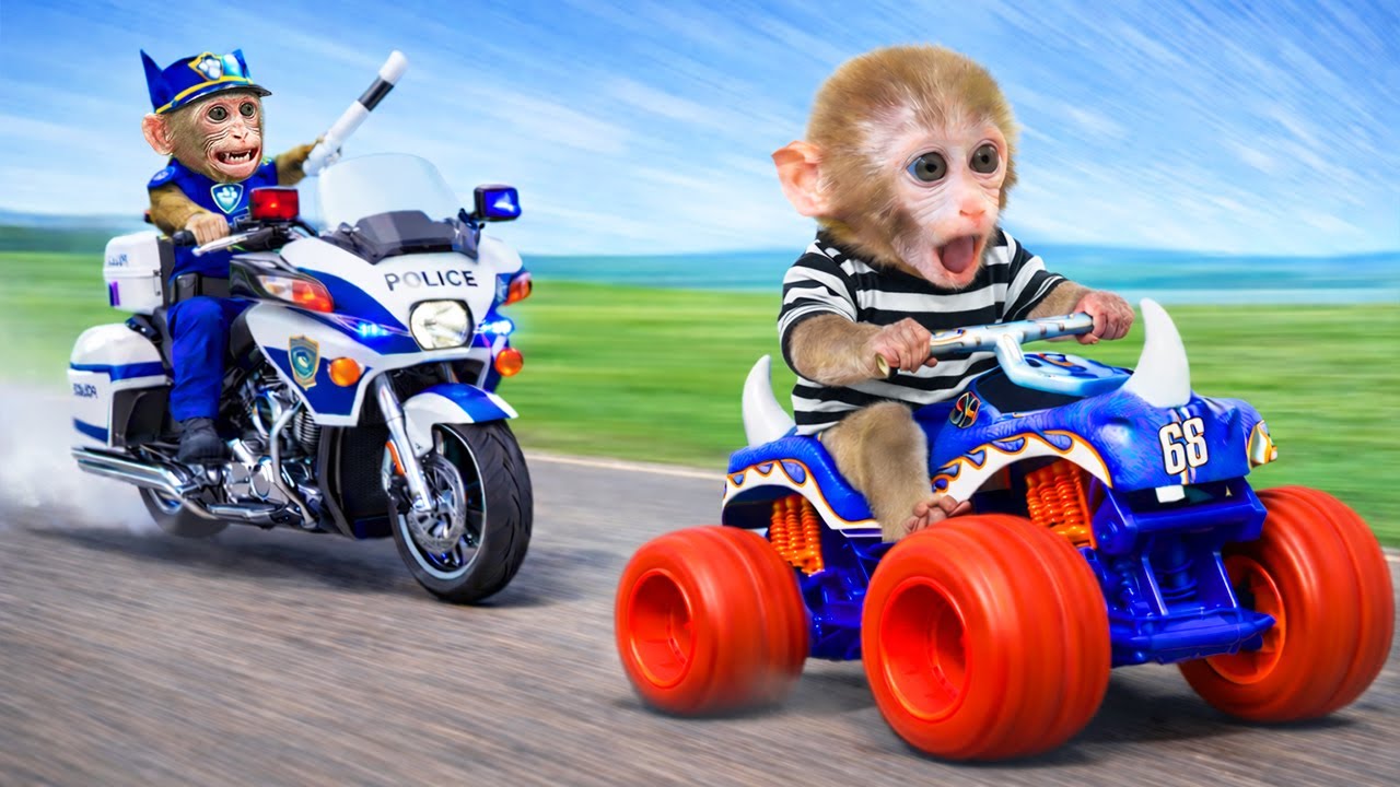 Affe JoJo Monstertruck flieht vor der Polizei Chase Adventure | JoJo und Freunde