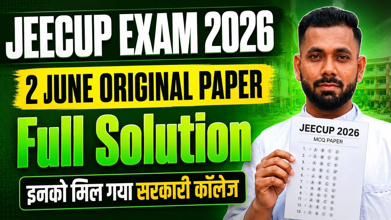 UP Polytechnic Original Paper Solution 02 June 2026 || JEECUP Original Paper 2026
