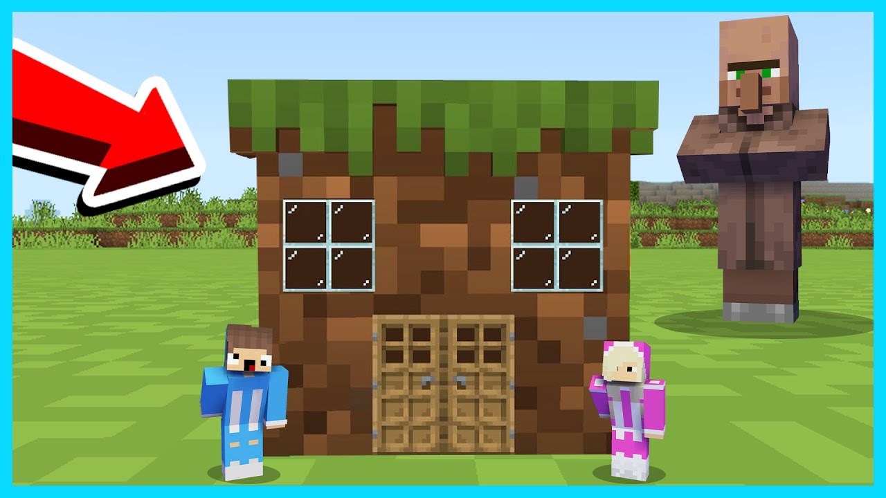 MIPAN & ZUZUZU BUAT RUMAH DI DALAM BLOCK UNTUK SEMBUNYI DARI VILLAGER DI MINECRAFT! KECIL BANGET