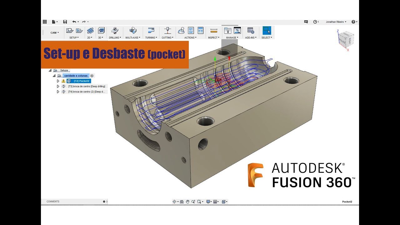 Fusion 360 - CRIANDO SET-UP E DESBASTE