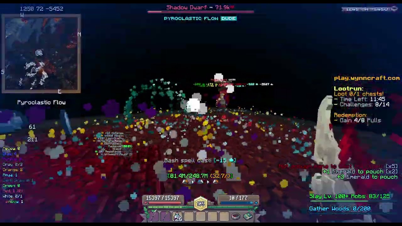 wynncraft my first perfect lootrun (3mythic but rred 1 so 2 mythic)