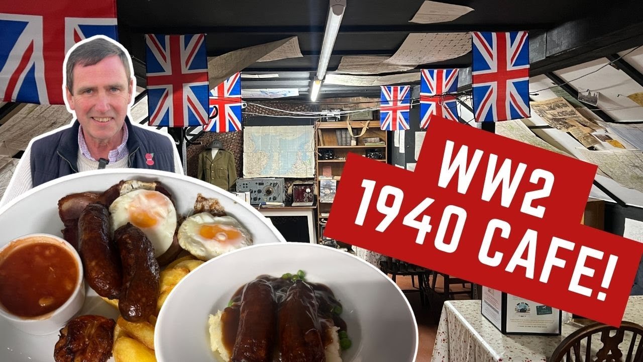Reviewing TRADITIONAL BRITISH FOOD at a 1940s WORLD WAR 2 CAFE!