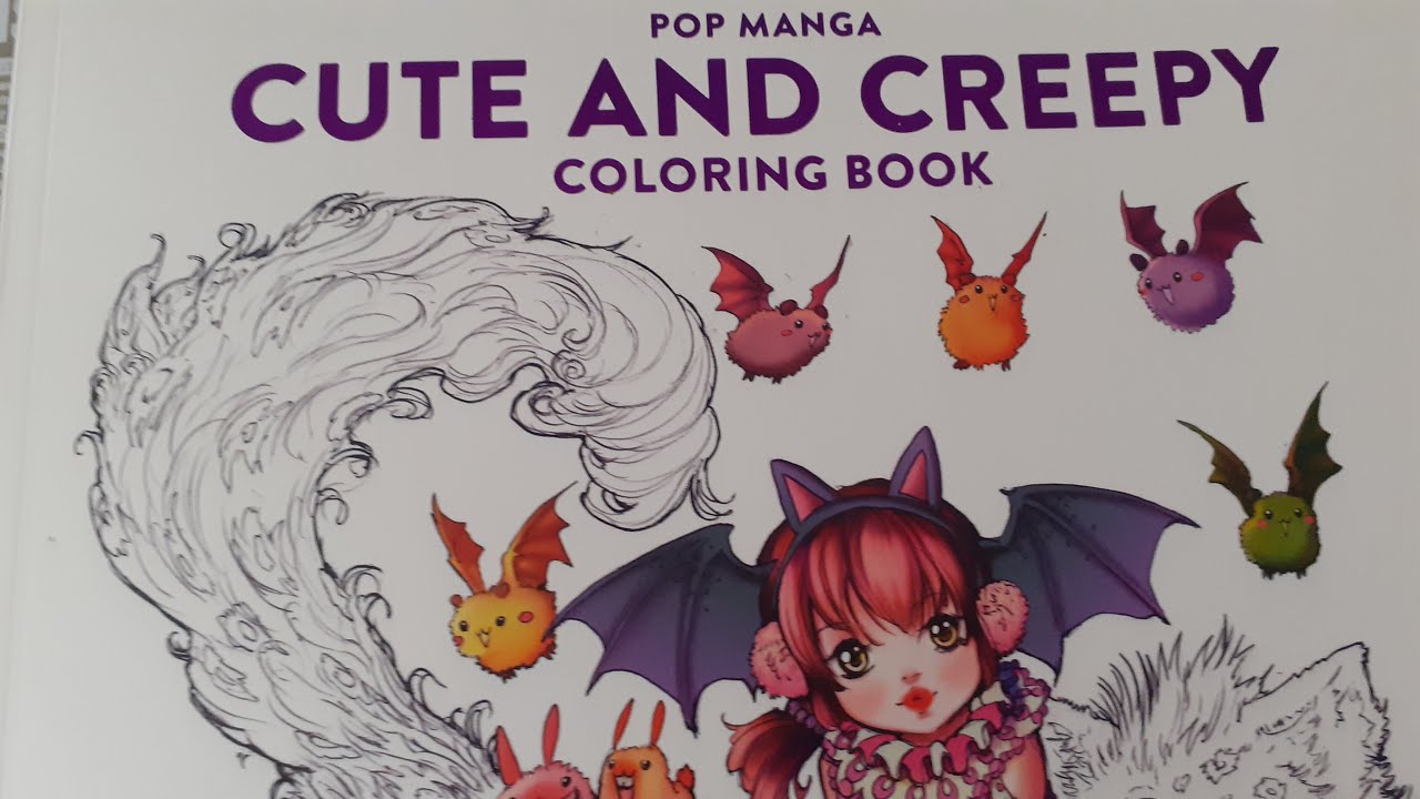Pop Manga CUTE AND CREEPY colouring book flip through Camilla d'Errico - Adult colouring
