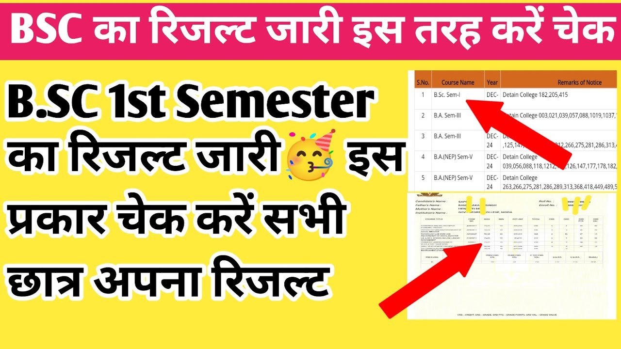 Bsc 1st semester result 2025 | bsc 1st sem result kaise dekhe | Bsc ka result kaise dekhe 2025