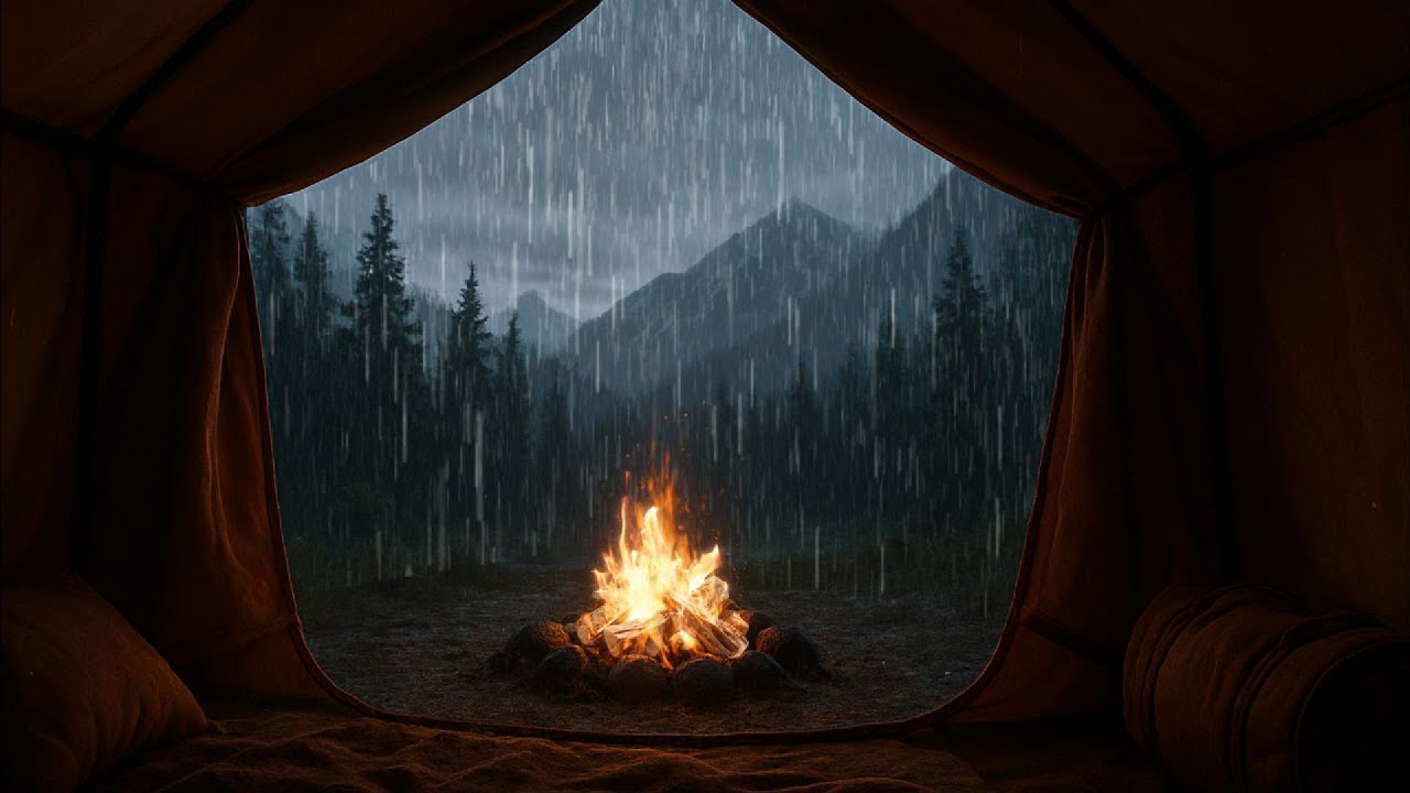 Night Rain Sounds in a Tent 🌧️ | Calm Camping Vibes for Sleep