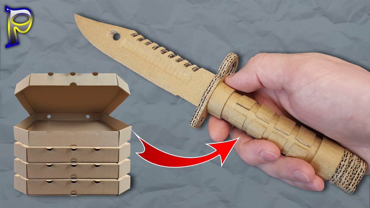 НЕ ВЫБРАСЫВАЙТЕ! Как сделать ШТЫК-НОЖ M9 из картона из STANDOFF 2 из коробки от пиццы.