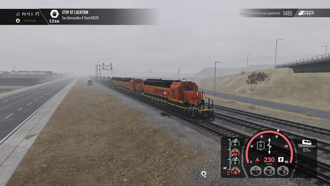 Reaching 230 km/h on EMD SD40-2 in Train sim world 3