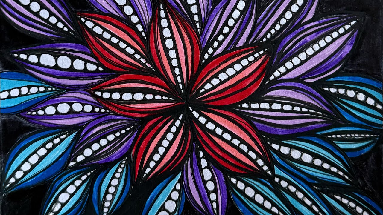 🎨 Easy Zentangle Art | Relaxing Abstract Patterns 🌀