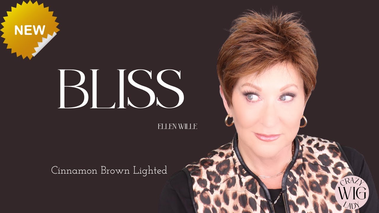 Ellen Wille BLISS wig review| NEW STYLE | CINNAMON BROWN LIGHTED | Crazy Wig Lady