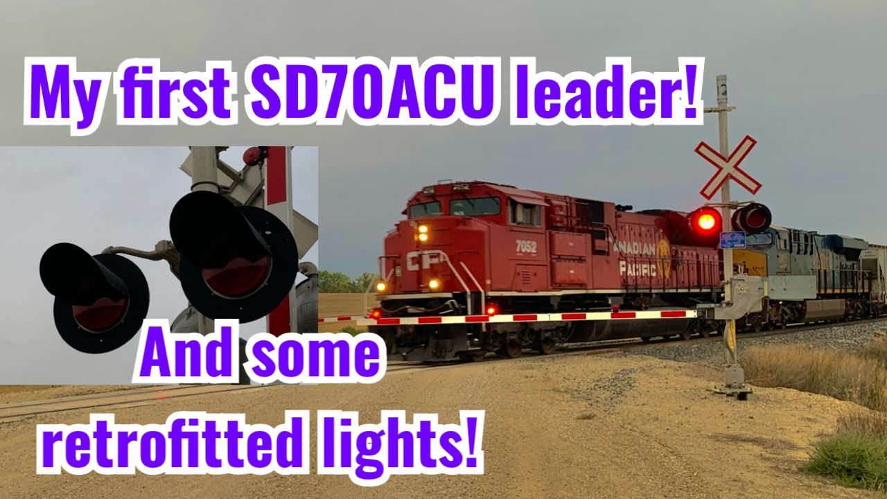 SD70ACU LEADER & CSX! Highway 735 Railroad Crossing + CPKC 410 Led By CP 7052 East - Boharm, SK