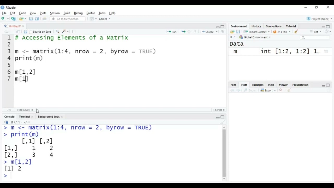 Accessing the Elements of a Matrix