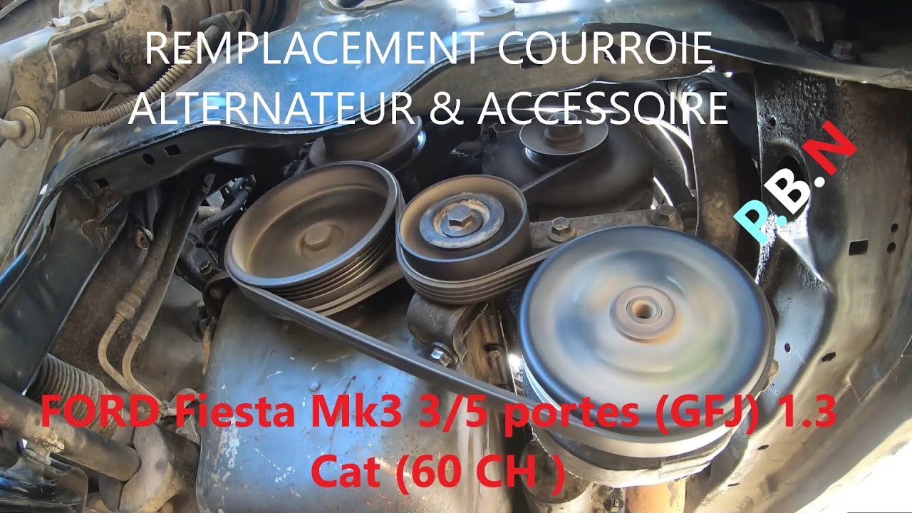 Echange courroie accessoire et alternateur Ford Fiesta MK3