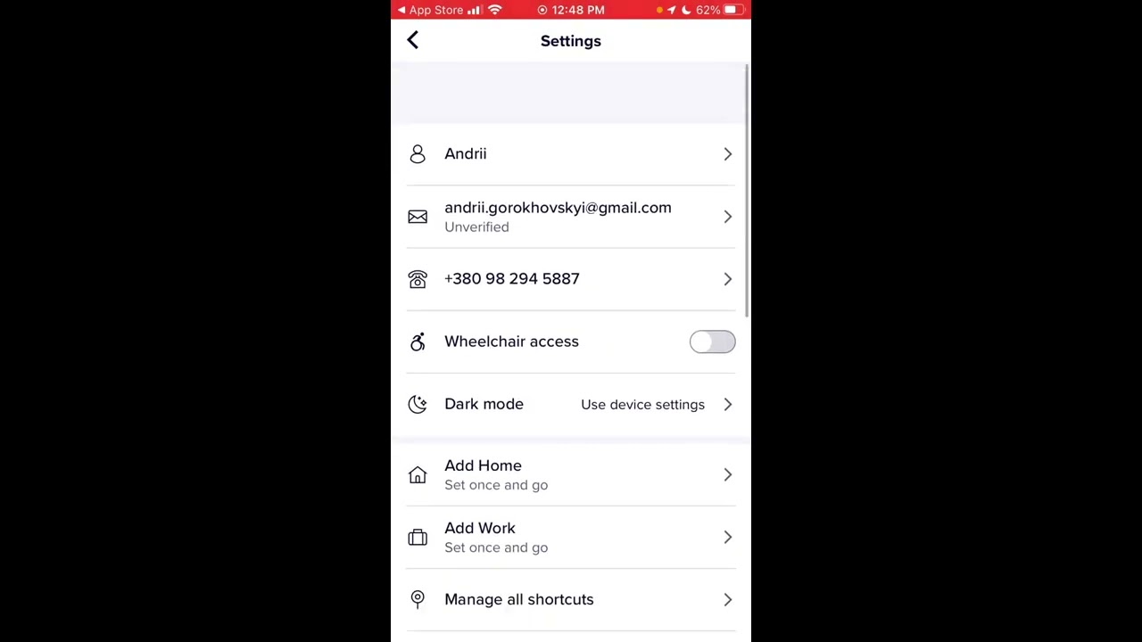 How to DELETE ACCOUNT IN LYFT APP?