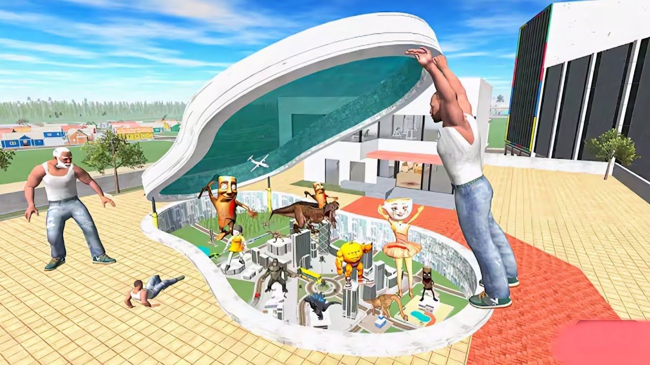 Franklin Found screat tiny zombie brainrot city under pool - Indian bikes driving 3D #like #indian