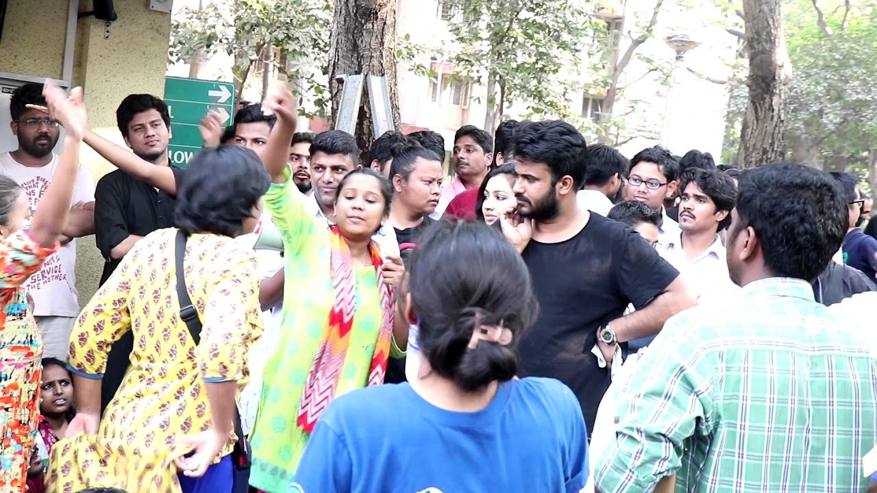 TISS student's strike against withdrawl of GoI scholarship -Day 1