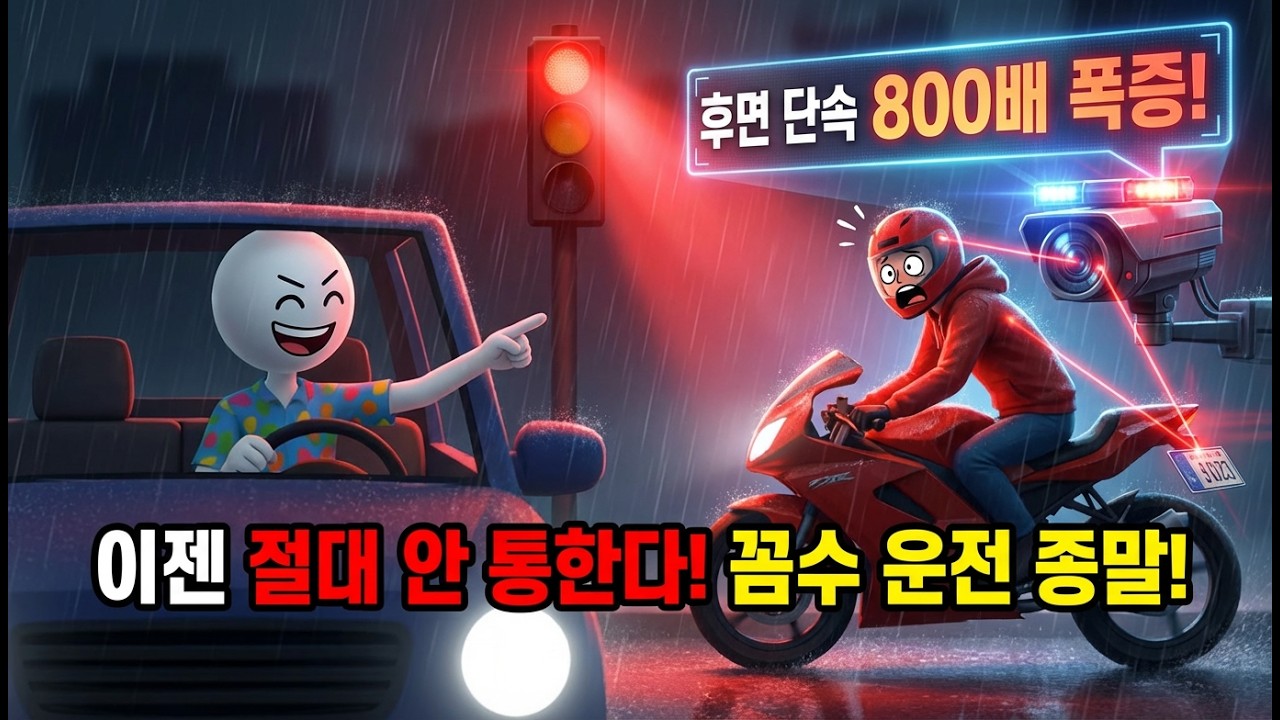 “앞 번호판 없어도 끝났다… 오토바이 싹 잡는 ‘후면 단속 카메라’ 충격 결과 (단속 800배)”
