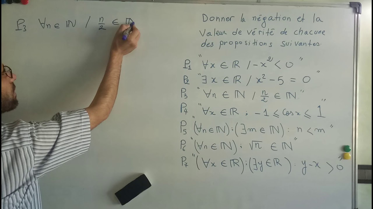 Logique mathématique  1ére année bac Exercice N°2
