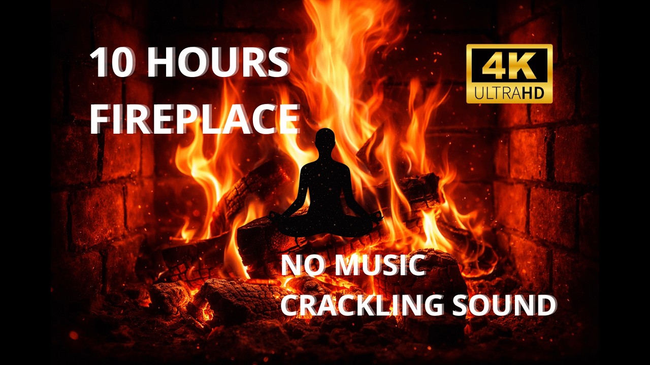 Fireplace Sounds for Sleep & Relaxation 🔥4K UHD - No Music