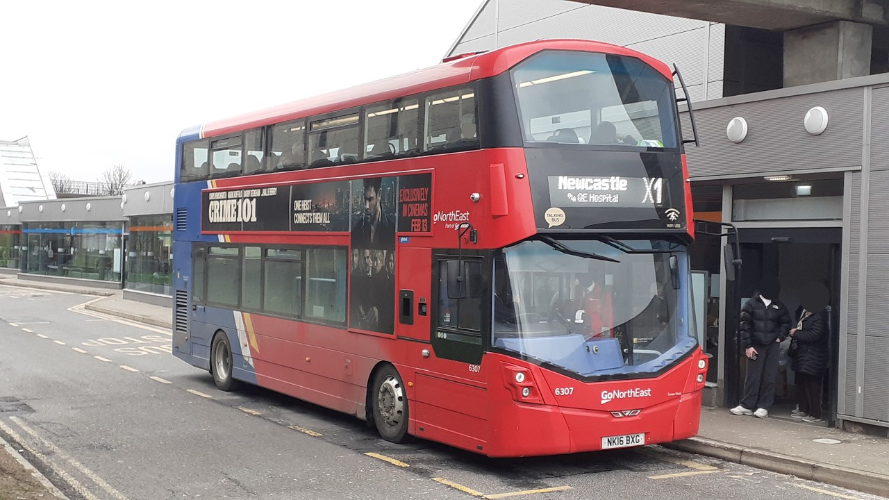 X1: Go North East Wright StreetDeck Ultroliner 6307 (NK16 BXG)