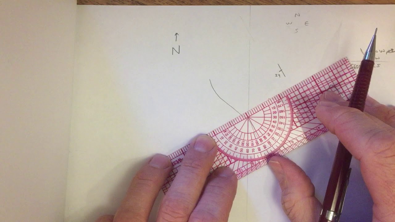 How to measure angles and draw strike & dip symbols with a protractor ruler