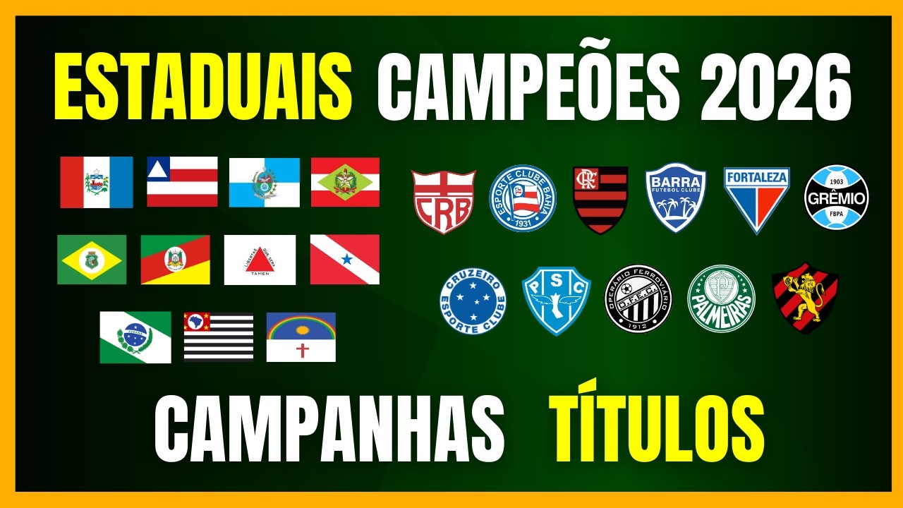 ESTADUAIS 2026 | CAMPEÕES | CAMPANHAS | HISTÓRICO DE TÍTULOS