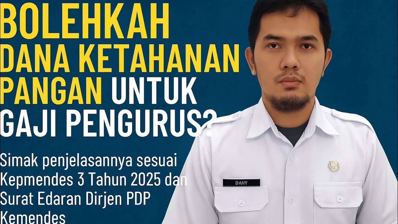 Dana Ketahanan Pangan tidak boleh untuk gaji pengurus ? Bagaimana mensikapinya?