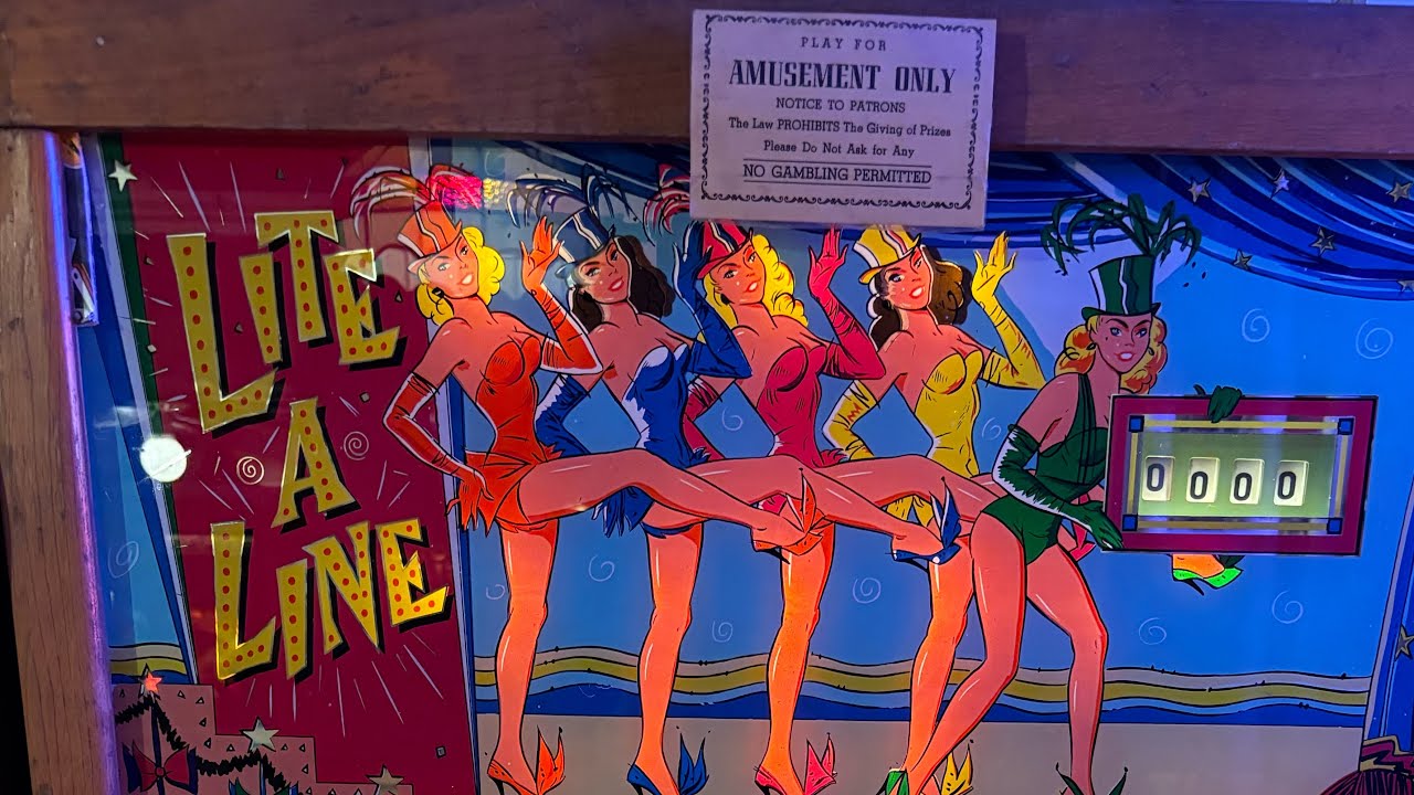 1961 Bally Lite a Line: (Play and Talk) Bingo Pinball Machine.