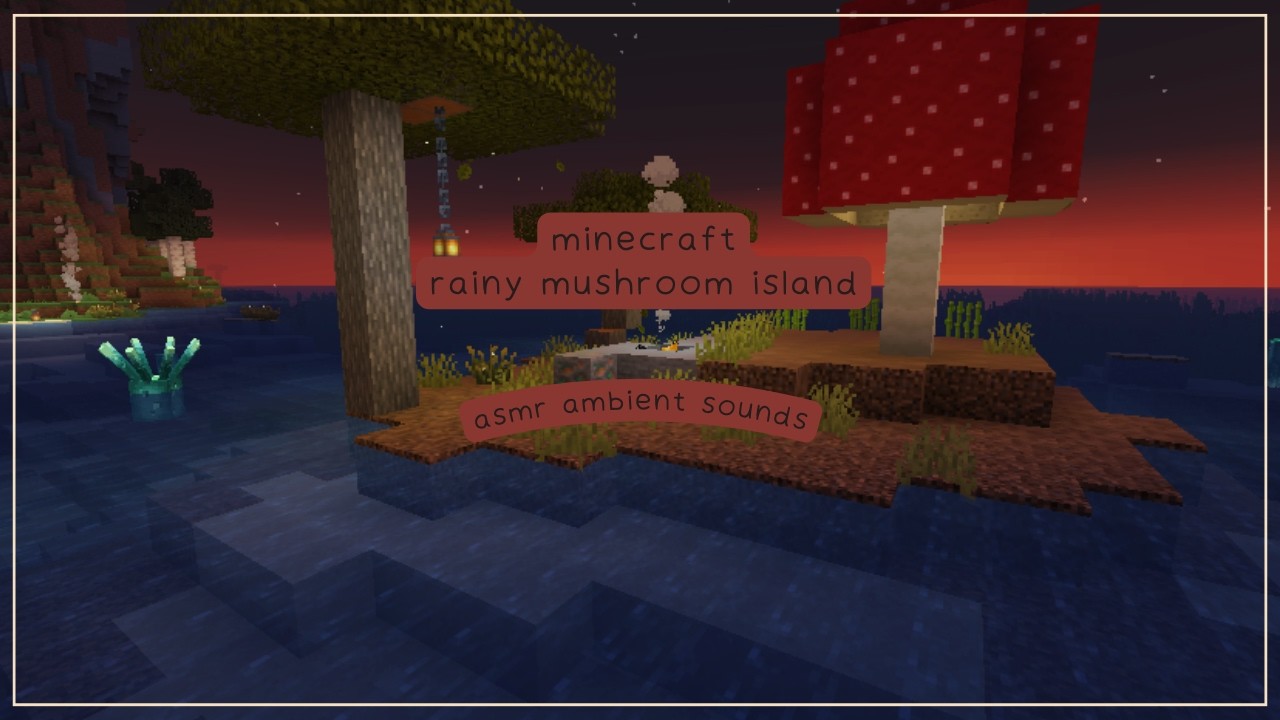 Minecraft Rain on Mushroom Island | Cozy🌧️for Sleep Study #minecraft #asmr #cottagecore #cozygaming