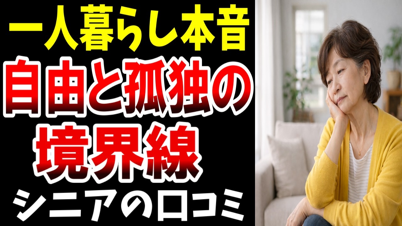 【シニア女性の本音】一人暮らしは自由と不安の境界線…シニアの口コミ紹介します